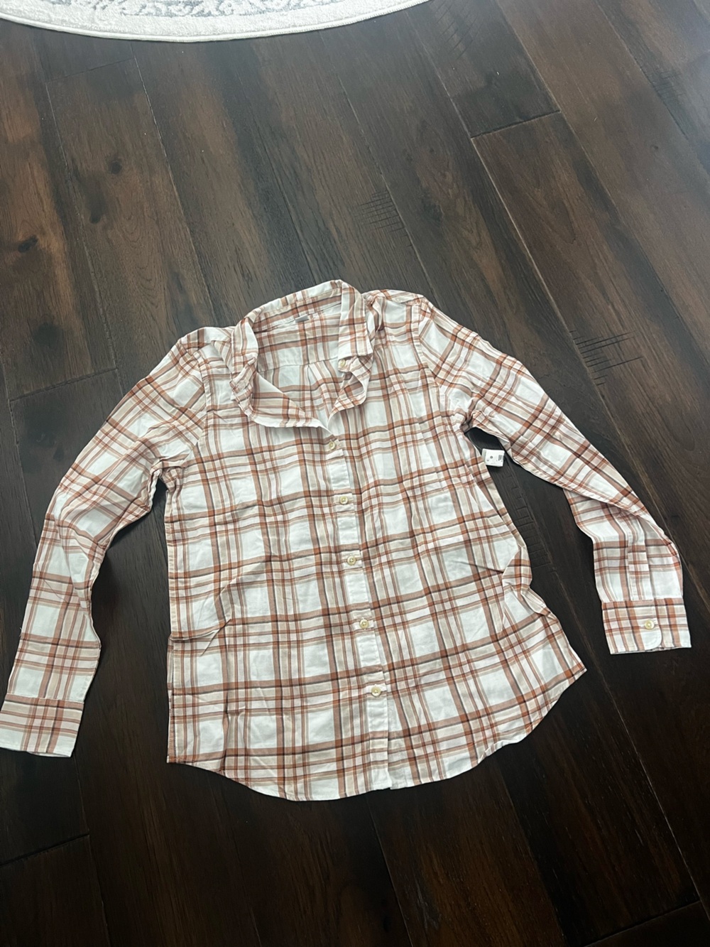 Classic fit lightweight flannel shirt ecru/pale pink alpine plaid